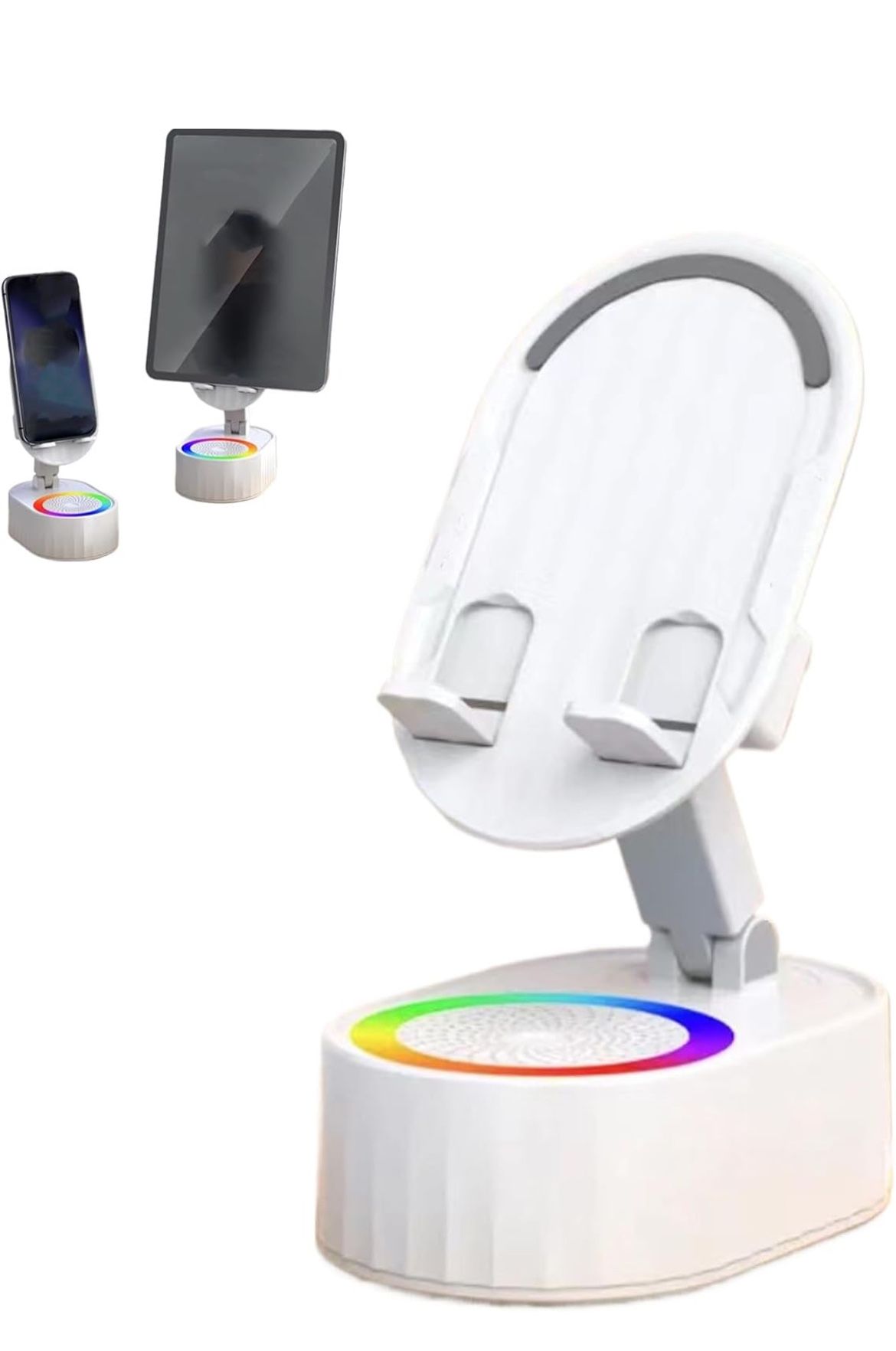 Induction Bracket Speaker, Wireless Induction Bluetooth Speaker, 360° Foldable Induction Speaker, 5 in 1 Cell Phone Stand with Induction Speaker/Power