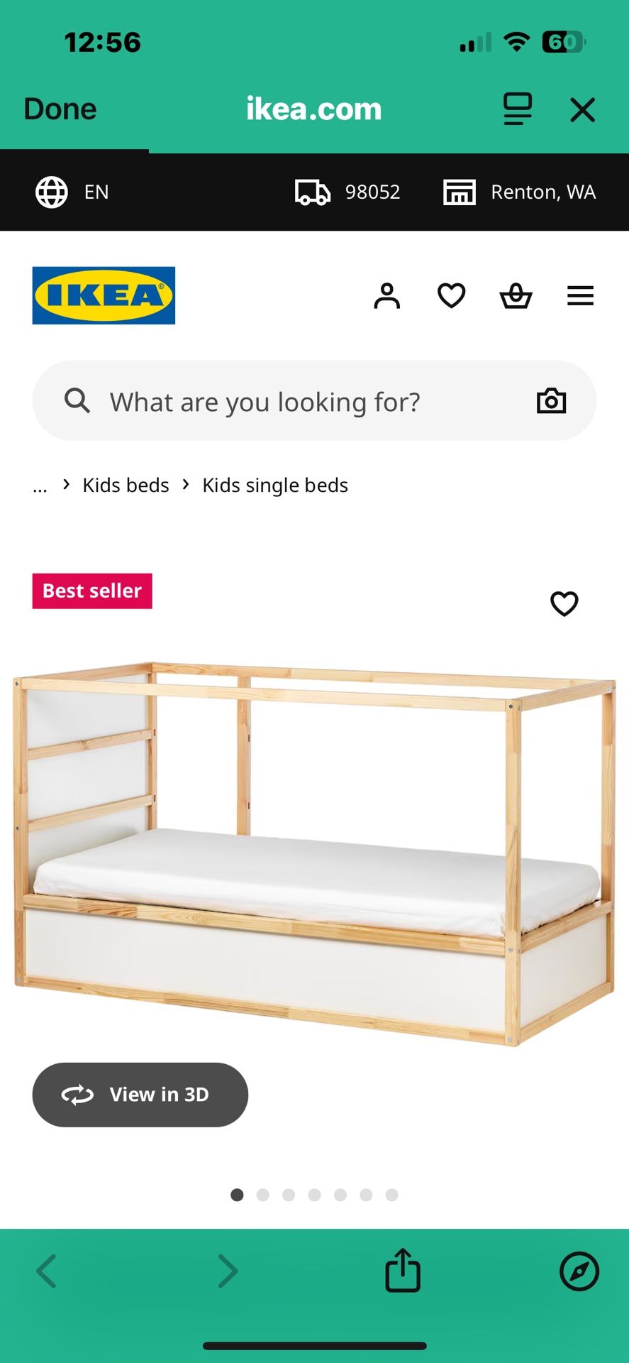 White Ikea Kura Twin Bed With Tent Reversible