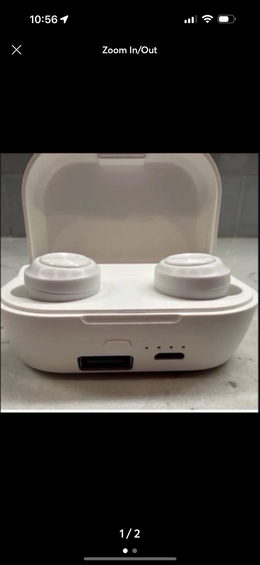 New— Azzaro wireless earbuds white