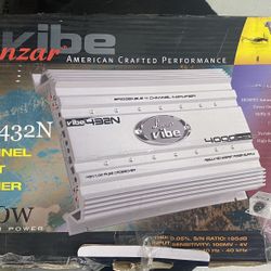 New in open box lanzar 4000 watt 4channel car amp with bass knob and manual