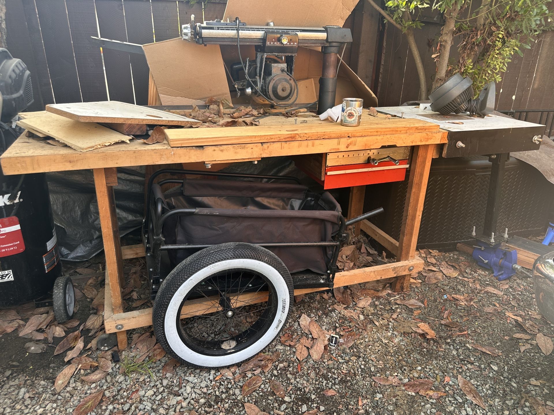Work Bench With Radial Arm Saw Craftsman USA Made