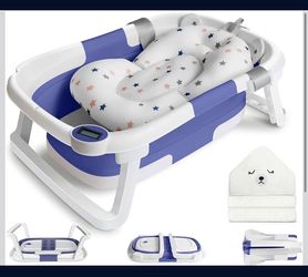 Collapsible Baby Bathtub for Infants BLUE