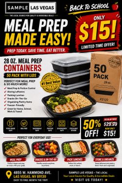 28 oz Meal Prep Containers 50 Pack with Lids