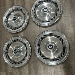 1970s Rare Stainless Steel Regal Hubcaps Set Up For