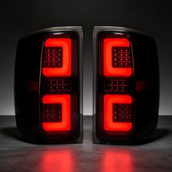 LED Tail Lights for 2014-2018 Chevy Silverado,2015-2019 Sierra 3500HD Sierra Dually Models Only,Morden Look,Plug and Play,Brighter Output,improve Visi