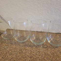 Set of 4 stemless wine glasses