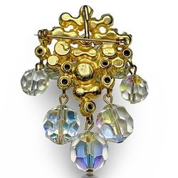 Juliana D&E VERIFIED Gold Tone Cha Cha Brooch/Pendant With Matching Clip-on Earrings 