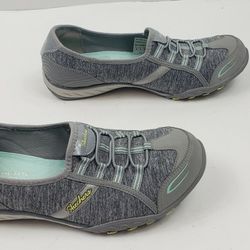 Skechers Womens Size 9 Relaxed Fit Memory Foam Slip-on Gray Shoes SN 22468