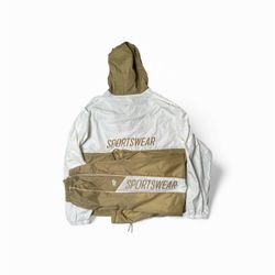 Nike Sportswear Windbreaker Sweatsuit Set – Tan/White – Size L – Like New