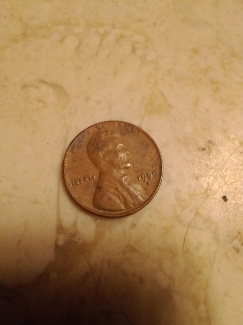 1959 D Penny  . W Is To Far Up .Date Is Double Die