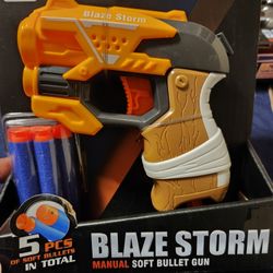 3 Pack Blaze Storm Manual Soft Bullet Gun Boys/Girls