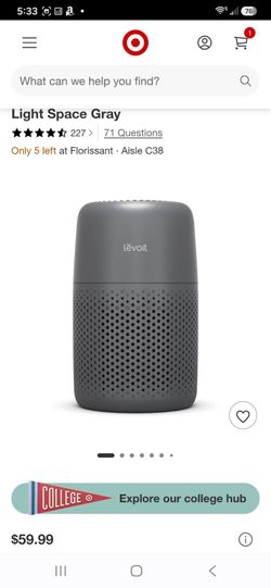 Levoit Air Purifier Light Space Gray