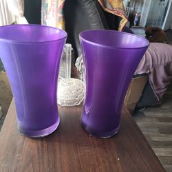 2 each  purple  vase flower