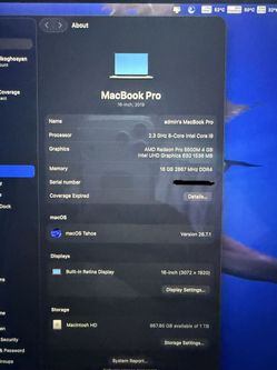 2019 Macbook Pro 16"