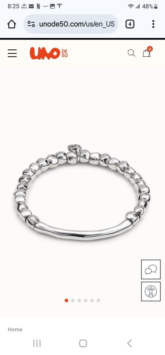 UNOde50 Sterling Silver Plated Stretch Bracelet