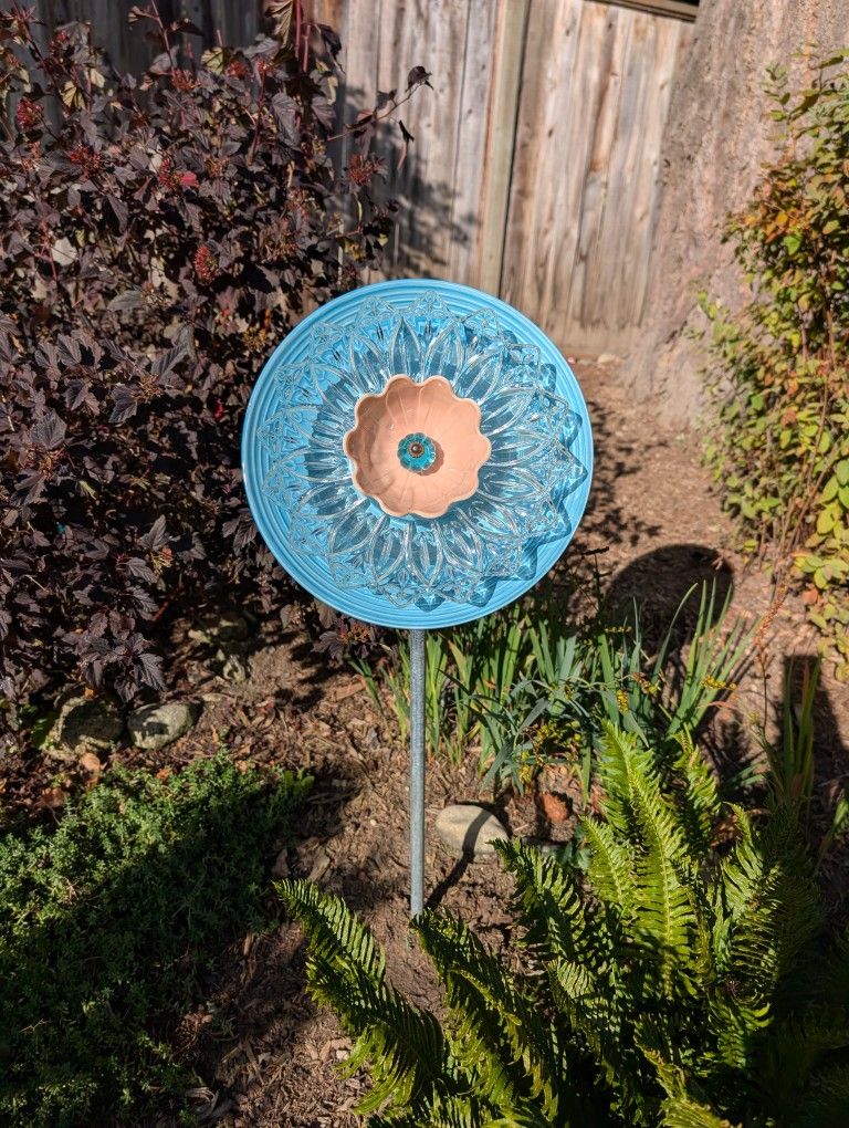 Glass Flower Yard Art