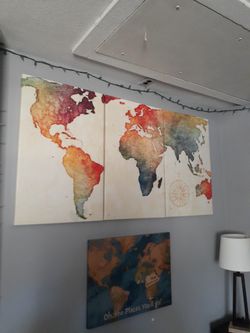 3 Piece Map Picture 