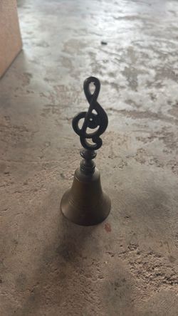 Brass Hand Bell with Treble Clef Handle