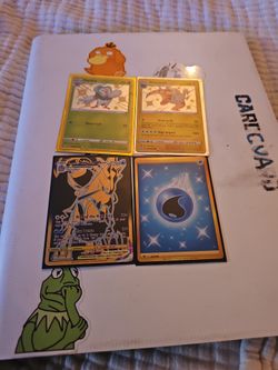 Golden and shiny pokemon cards.