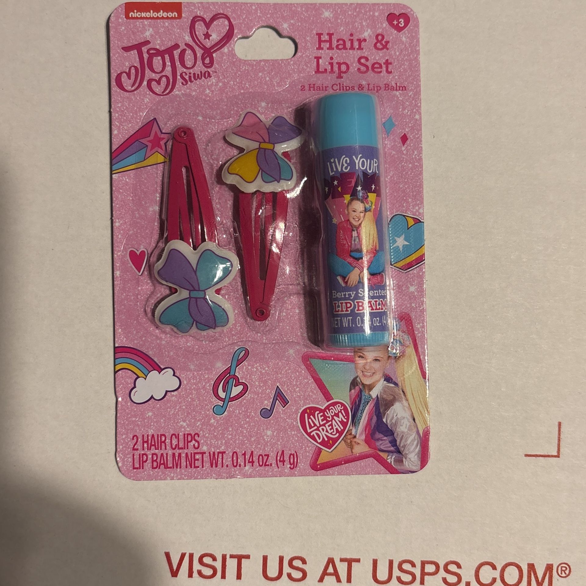 Jojo Lip Balm & Hair Clips Set New