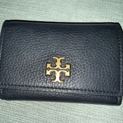 Tory Burch Kira Black LeatherTri-fold Wallet