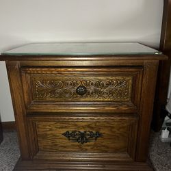 Mid century Solid Oak Night Stand 