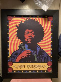 Jimi Hendrix Authentic Art & Framed