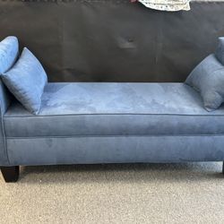 Blue Microfiber Chaise