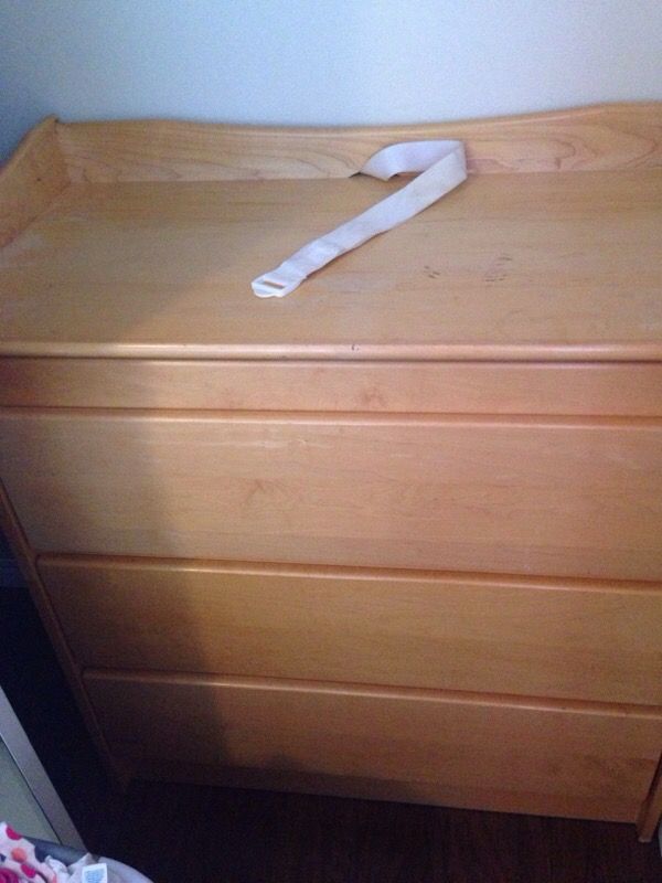 Solid wood changing table