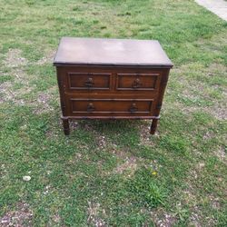 Nice old end table wood.