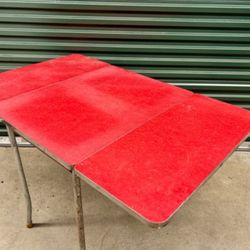Vintage Red Formica Drop Leaf Table