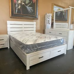 Queen Platform Bedroom Set With Storage 