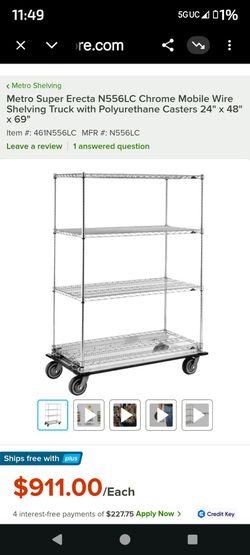 Mobile wire shelving truck heavy duty can carry 800 pds