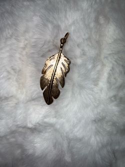 Gold-Tone Feather Pendant Charm
