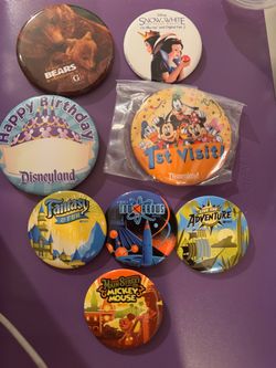 Disney AP & Button pins 8- pc set