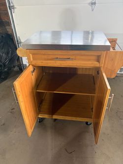 Kitchen Cart with Stainless Steel Top