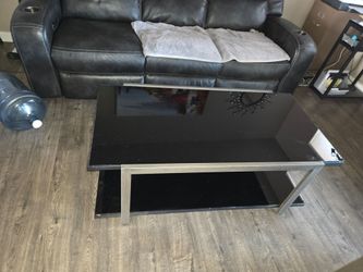 Glass coffee table and two matching end tables