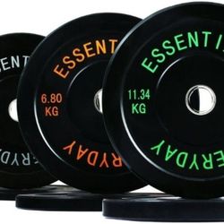 New Black Bumper Plate Set 100lb