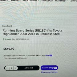 Running Boards Toyota Highlander 