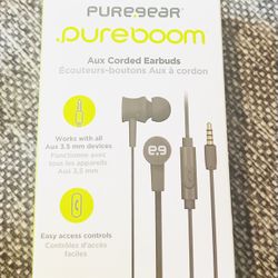 Brand New Pure Gear Aux Corded Earbuds