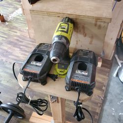 Ryobi Drill & 2 Battery Chargers