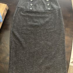 Gray Tweed Wool Skirt. Size 5 Pencil Skirt