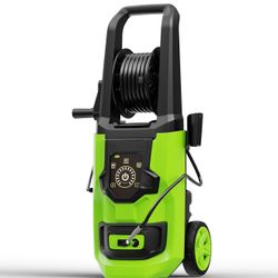 Brand New Electric Pressure Washer - 1600 PSI Power Washer with Touch Screen Adjustable Pressure, 35FT Power Cord and 4 Different Nozzles, Foam Cannon