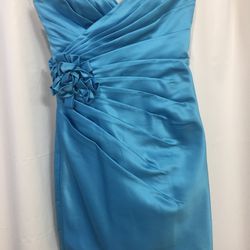Allure Bridals Turquoise bridesmaids dress prom size 8