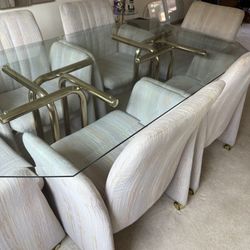 Glass Dining Room Table Set for sale 