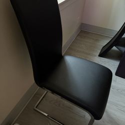 Black Leather Dining Room Chairs 