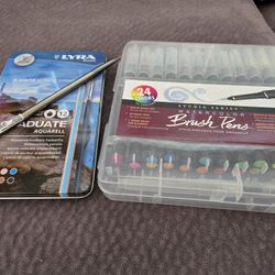 Art Supplies - Water Color Brushes And Pencils