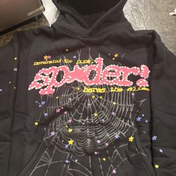black and pink multicolor Spider hoodie