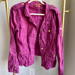 Tory Burch Pink Military Style Jacket 
