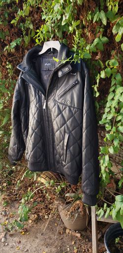 Sean John, Men Black Leather jacket size XL